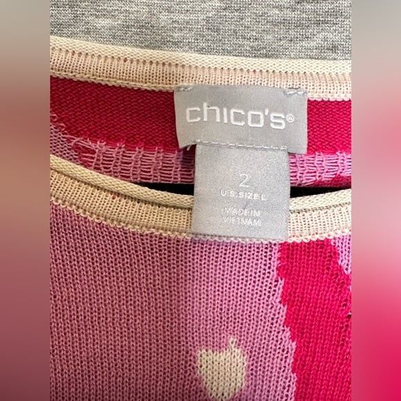 Chico's Floral Lightweight Sweater Women's Size 2 - Picture 2 of 5